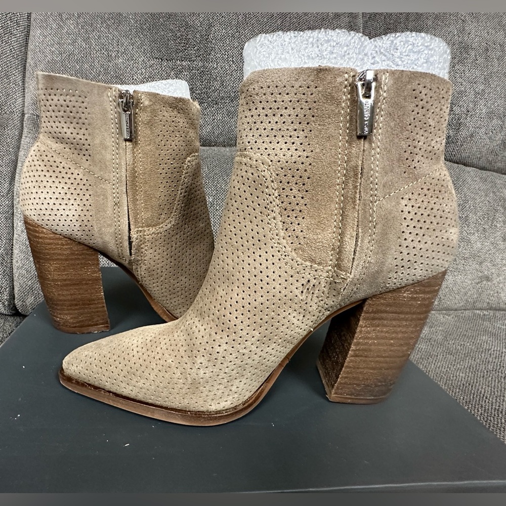 Vincent Camuto Suede Ankle Boots In Wild Mushroom Verona
